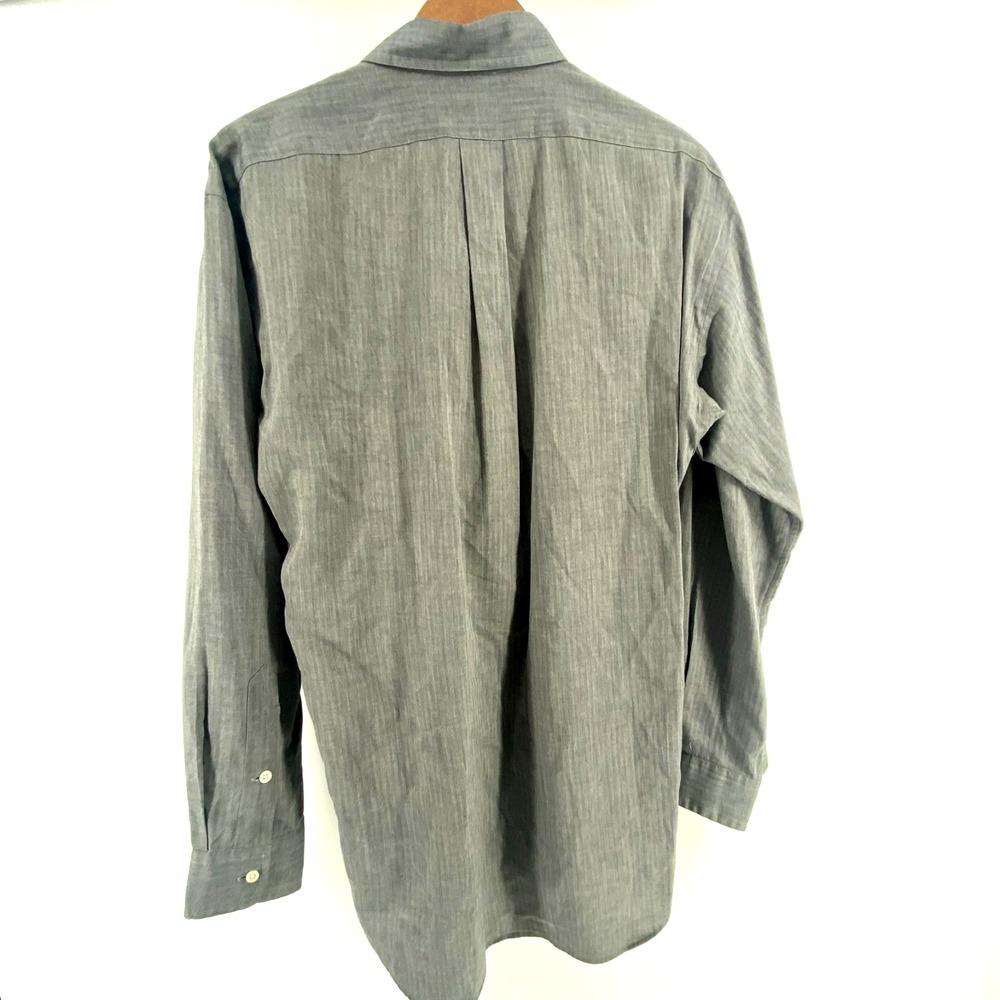 Ralph Lauren Blake 100% Cotton Button-Down Shirt Mens Gray Subtle Stripes Sz M - Picture 4 of 4